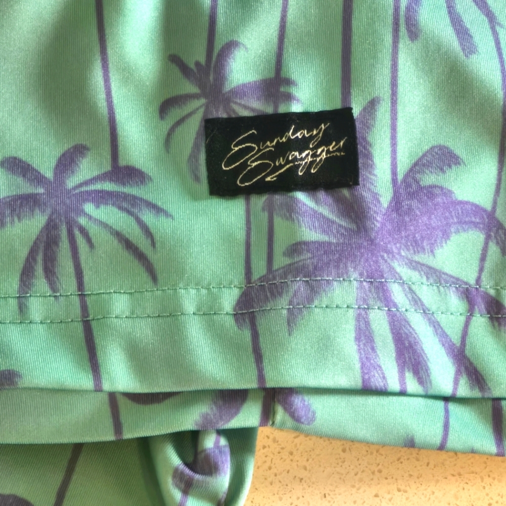Sunday Swagger Palm Tree Print Golf Polo Shirt 4XL - Picture 5 of 6